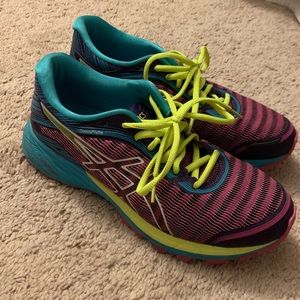 ASICS Dynaflyte Pink Glow/Safety Yellow-Aquarium 7